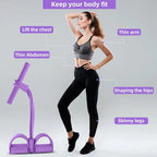 Tensor de banda de resistencia de 4 niveles con asas antideslizantes - Equipo de fitness en casa para entrenamiento muscular abdominal Yoga abdominal