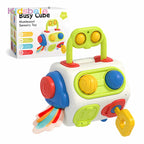 Cubo ocupado para niños pequeños, juguete de actividades sensoriales Montessori, tablero ocupado, en 1 10, cubo Fidget, autismo, aprendizaje, juguetes de viaje, regalos para bebés