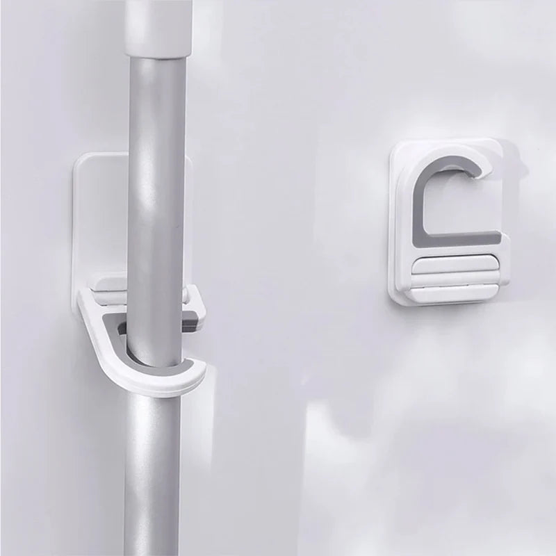 Soporte organizador de fregona de montaje en pared, gancho para escoba, colgador de escoba impermeable, gancho de almacenamiento, accesorios de organización de baño y cocina, 2 uds.