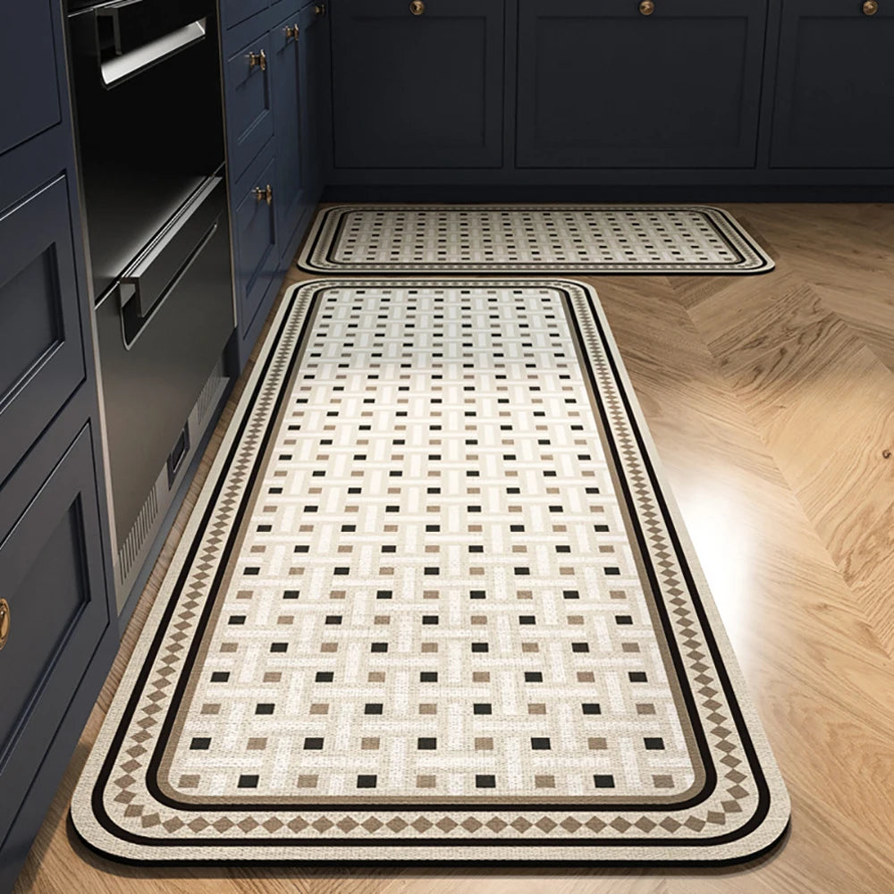 Alfombra de cocina con estampado absorbente, alfombra antideslizante para pasillo, alfombras largas para sala de estar, dormitorio, entrada, felpudo para baño