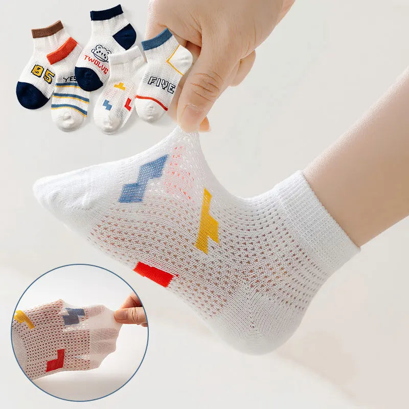 5 pares de calcetines para niños de 1 a 12 años 2025 primavera/verano niños niñas malla calcetines finos transpirables calcetines suaves y cómodos calcetines para niños