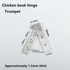 Bisagra de boca de pollo con rotación de 360 grados, 1 piezas, esquina de puerta oculta, Base de muebles superior e inferior, accesorios de Hardware de acero inoxidable