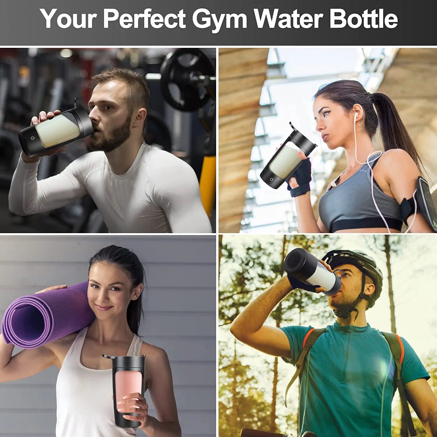 Botella agitadora eléctrica portátil, mezclador de proteínas en polvo, Fitness, Vaso Mezclador automático, taza agitadora, botella de agua deportiva, 650ML