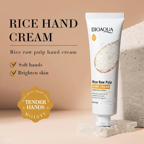 3/5 piezas BIOAQUA Crema de manos de arroz blanco, blanqueadora, hidratante, nutritiva, antienvejecimiento, productos para el cuidado de la piel de las manos