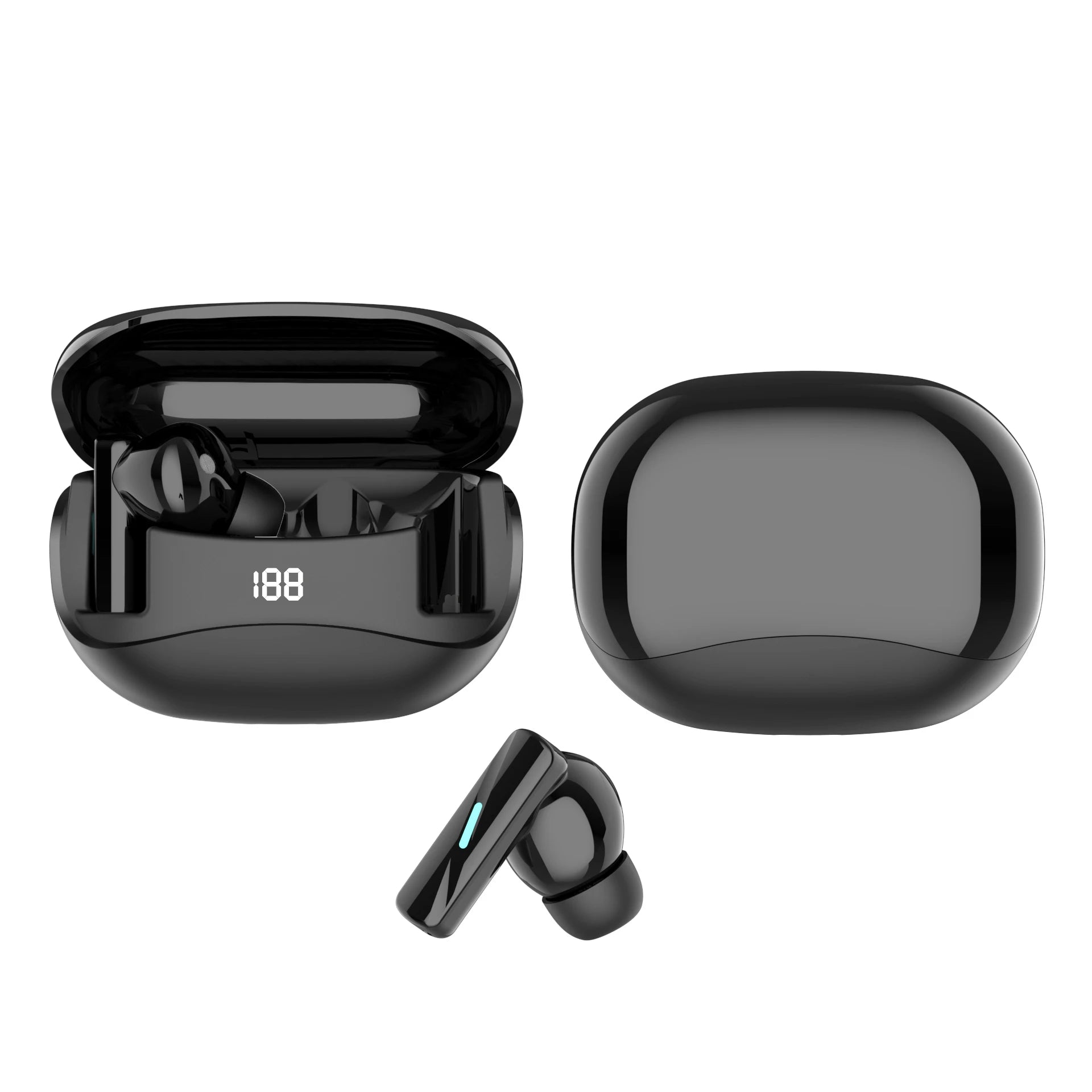Auriculares Bluetooth inalámbricos verdaderos de alta calidad TWS Mate60, tiempo de reproducción de 12 horas, sonido nítido con pantalla LED de batería