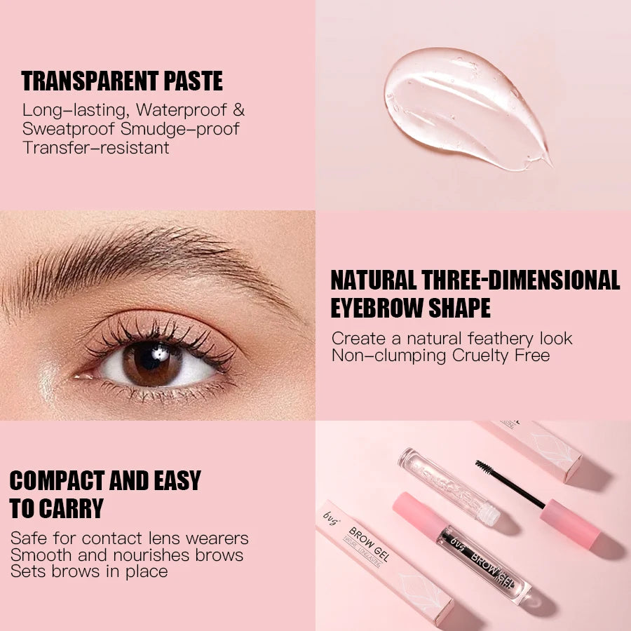Crema de estilismo para cejas, Gel transparente resistente al agua, fijación de larga duración, maquillaje Natural, crema cosmética líquida transparente para estilizar cejas