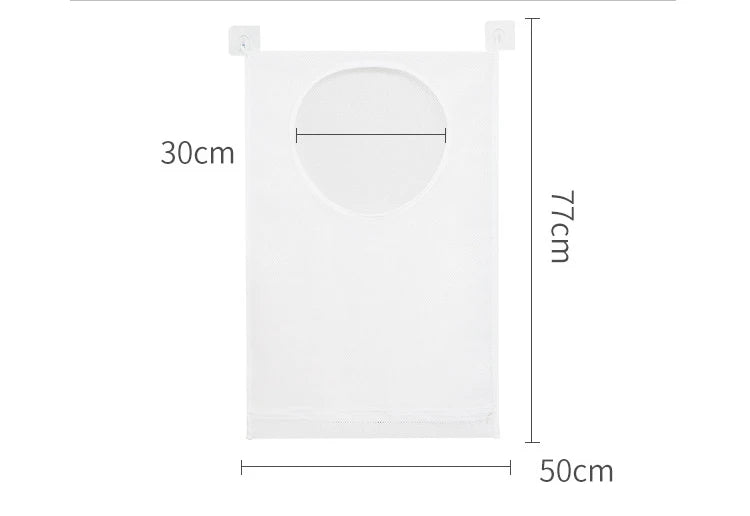 Bolsa de almacenamiento de ropa sucia, cesta con marco, cubo de malla plegable para lavandería, baño, colgante de pared, organizador de ropa para el hogar con gancho