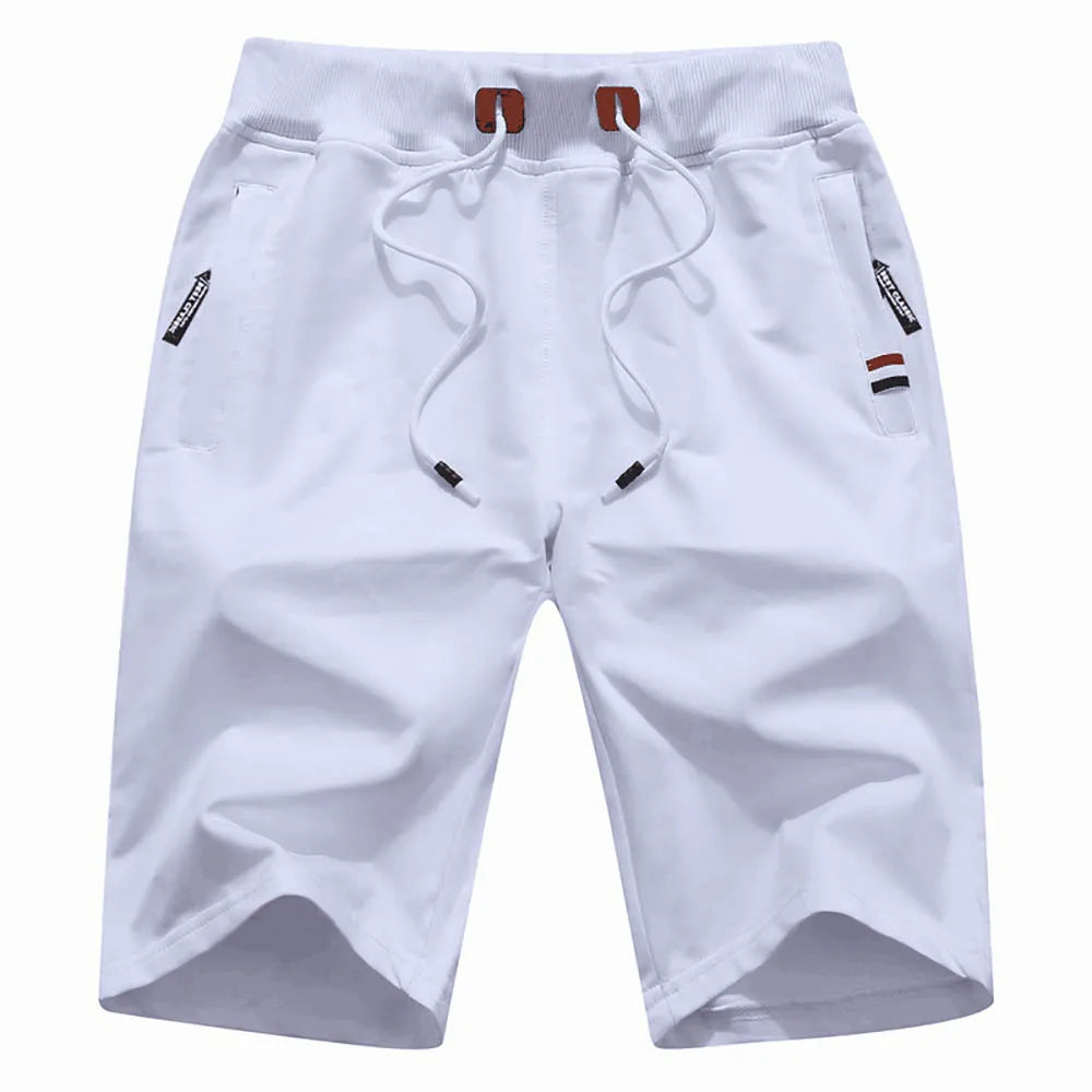 Pantalones cortos informales para hombre, novedad de verano, pantalones cortos informales a la moda para hombre, pantalones cortos transpirables de Color sólido para Fitness, pantalones cortos con cordón para hombre