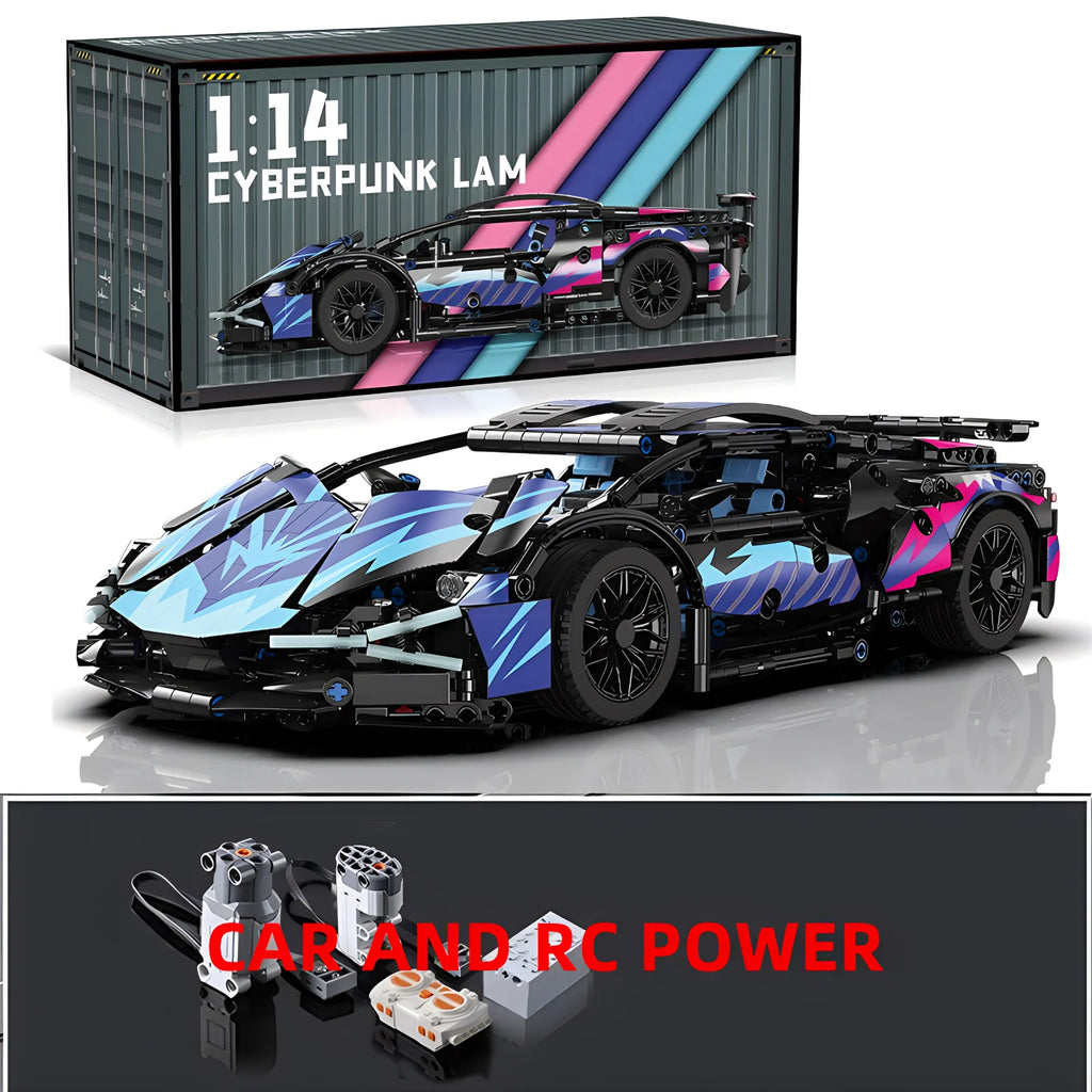 Modelo de coche deportivo de carreras técnico, bloques de construcción técnicos para adultos 1:14, supercoche DIY, rompecabezas de ladrillos, juguetes para niños y adultos, regalo (1314 + grano)