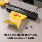 Máquina de envasado al vacío, 220V/110V, con 10Uds,De bolsas de vacío gratis, sellador al vacío de alimentos negro para el hogar