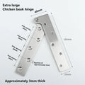 Bisagra de boca de pollo con rotación de 360 grados, 1 piezas, esquina de puerta oculta, Base de muebles superior e inferior, accesorios de Hardware de acero inoxidable