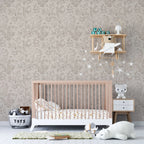 Papel pintado Forest Life. Papel pintado beige con animales en estilo bosque con Conejo y pequeño perro de pradera