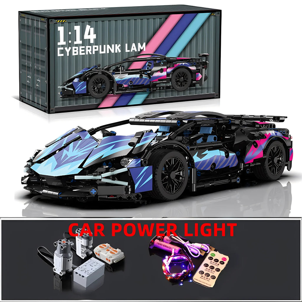 Modelo de coche deportivo de carreras técnico, bloques de construcción técnicos para adultos 1:14, supercoche DIY, rompecabezas de ladrillos, juguetes para niños y adultos, regalo (1314 + grano)