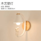 Lámpara de pared de madera moderna, modelo creativo de resina, lámparas de pared para sala de estar, dormitorio, habitación de niños, accesorios de iluminación nórdicos para decoración del hogar
