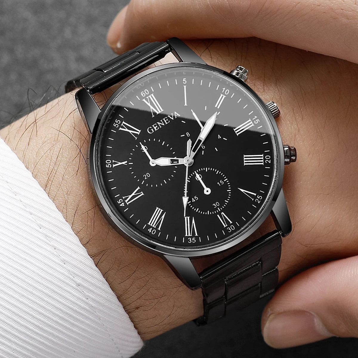 Relojes de negocios a la moda para Hombre, Reloj de pulsera de cuarzo de lujo para Hombre, Reloj negro, Reloj Masculino, Reloj para Hombre (sin caja)