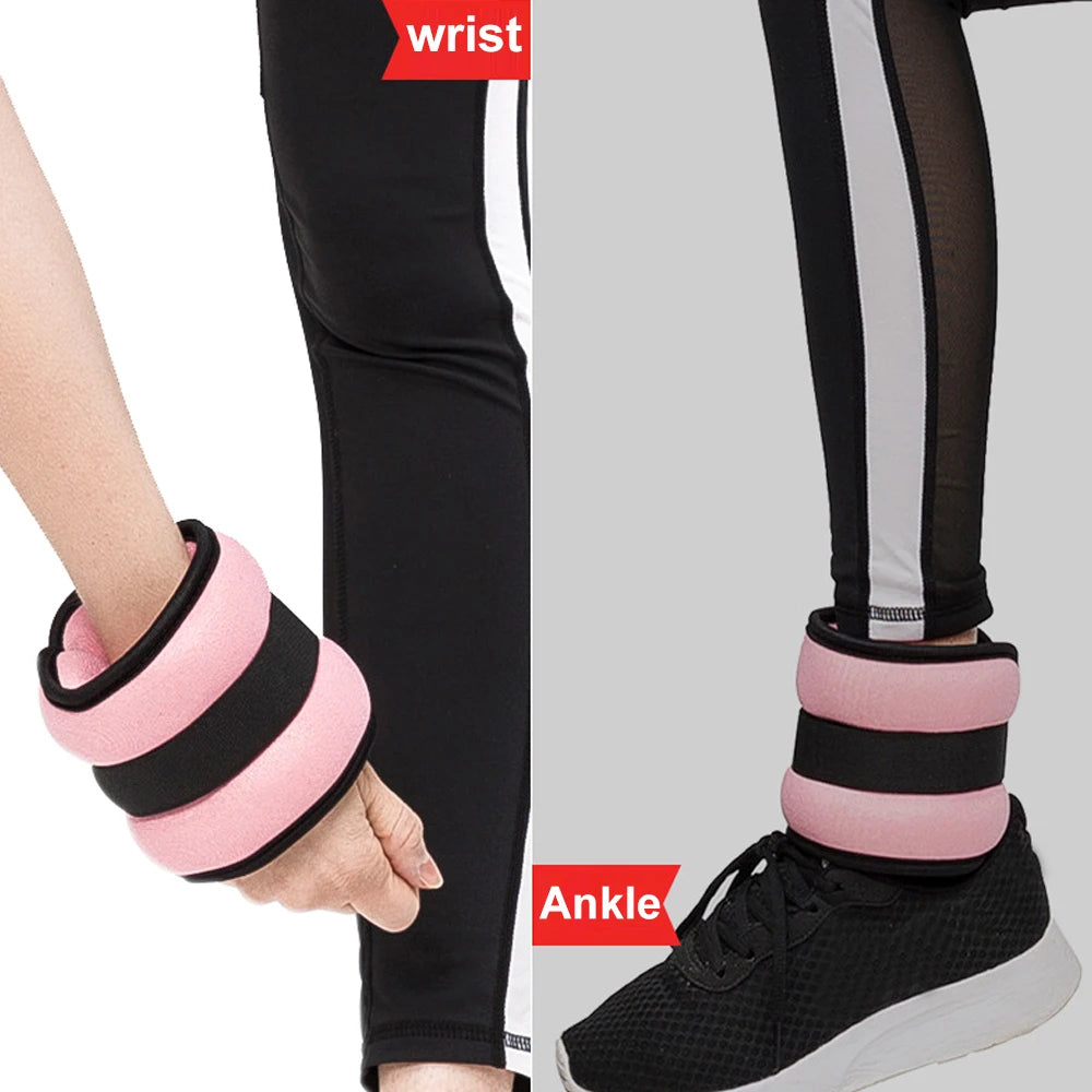 1 par de pesas ajustables para tobillo y muñeca (0,5 kg/1 kg) - correas ligeras de neopreno para correr, entrenamiento de fuerza de yoga para todas las edades