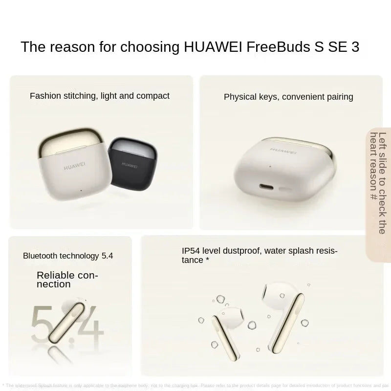 HUAWEI FreeBuds SE 3 Original ligero y compacto Bluetooth 5.4 42 horas de duración de la batería,