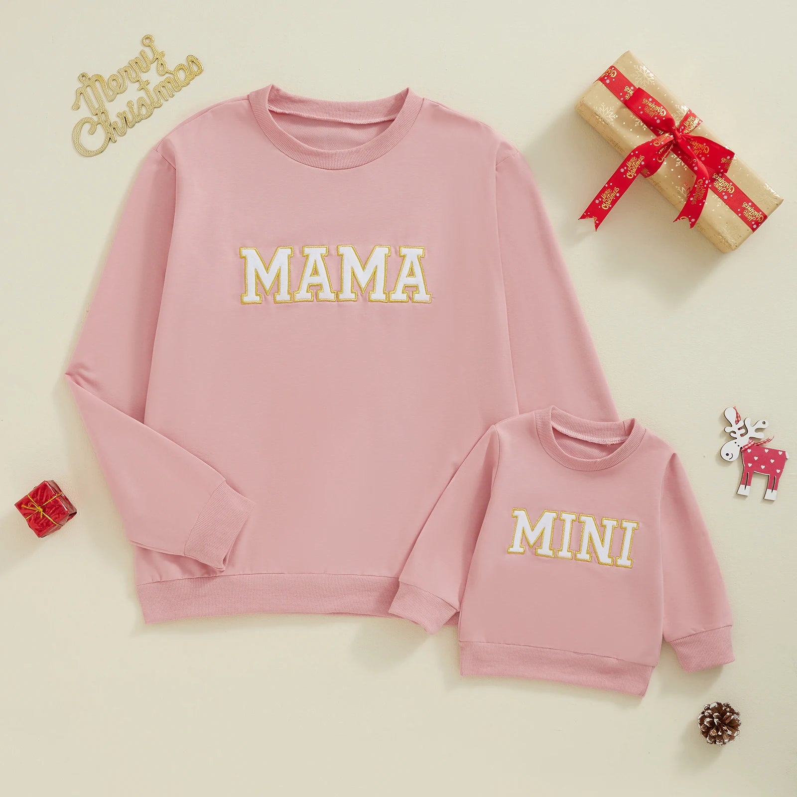 Citgeett primavera mamá y yo trajes a juego 0-3Y Bordado de letras jerseys de manga larga otoño sudadera Tops