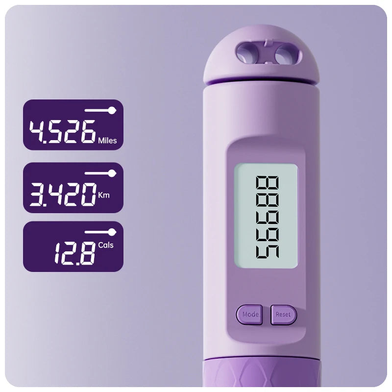 Cuerda para saltar Digital inteligente con función de conteo automático, diseño ponderado inalámbrico para entrenamiento cardio en interiores y exteriores, quema de grasa en casa