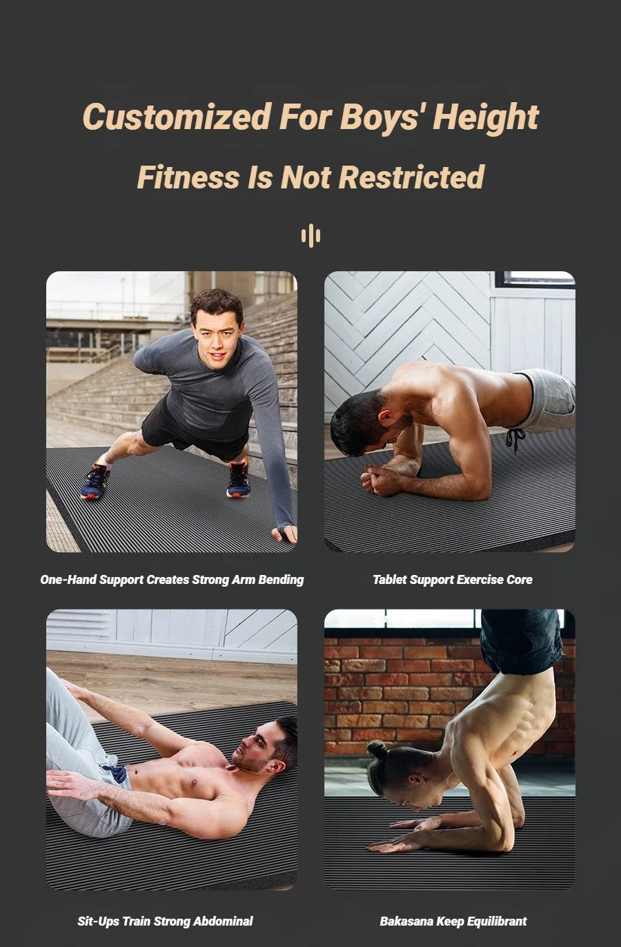 Juego de Dos Tapetes de Yoga Antideslizantes de NBR Extra Gruesos de Alta Calidad para Fitness, Pilates, Gimnasio, Hogar, Sin Olor, Deportivos, Universales para Hombre