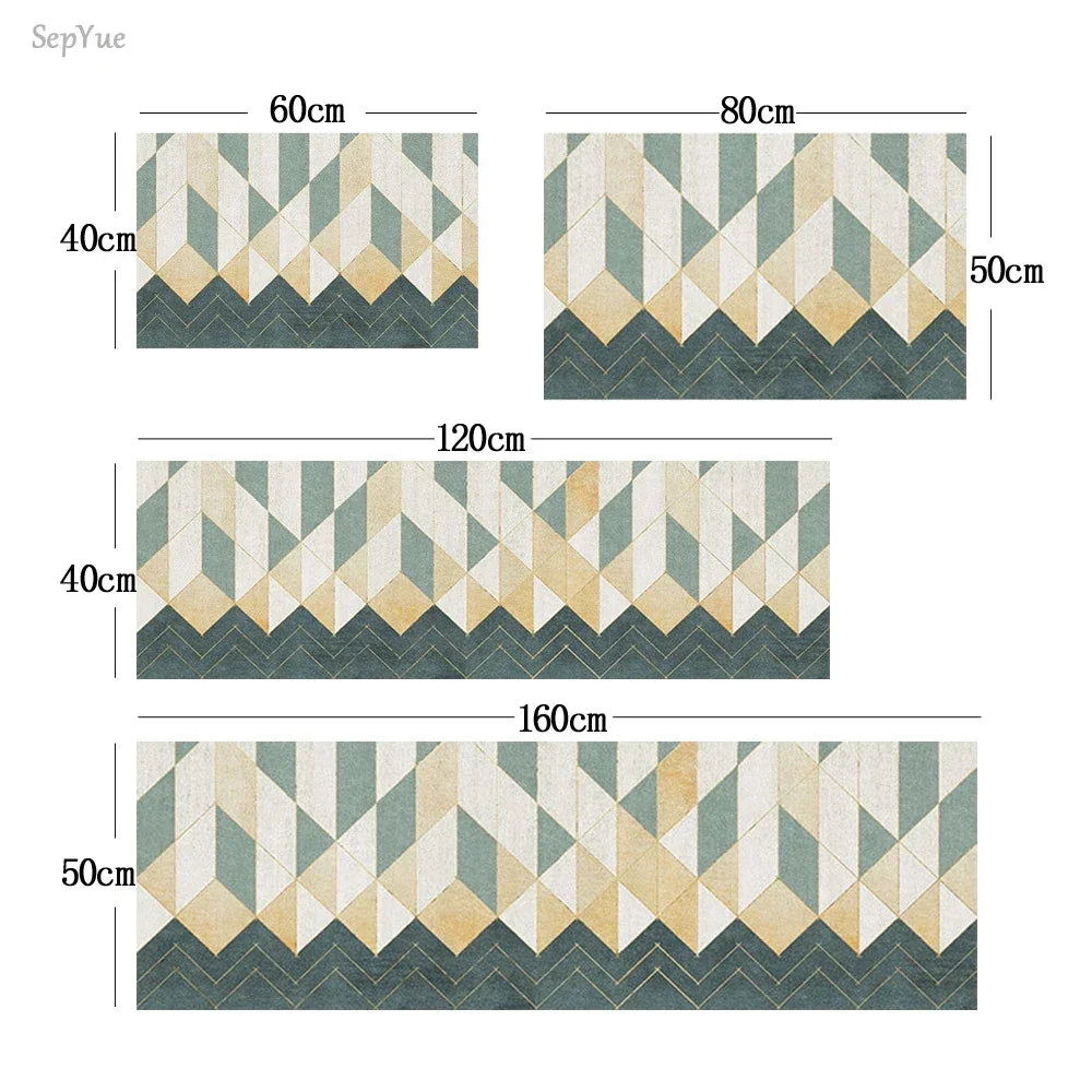 Alfombra de cocina con estampado absorbente, alfombra antideslizante para pasillo, alfombras largas para sala de estar, dormitorio, entrada, felpudo para baño