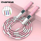 Cuerda para saltar con cuentas suaves para articulación de bambú, cuerda para saltar de Fitness segmentada antideslizante, cuerda deportiva antideslizante profesional para niños