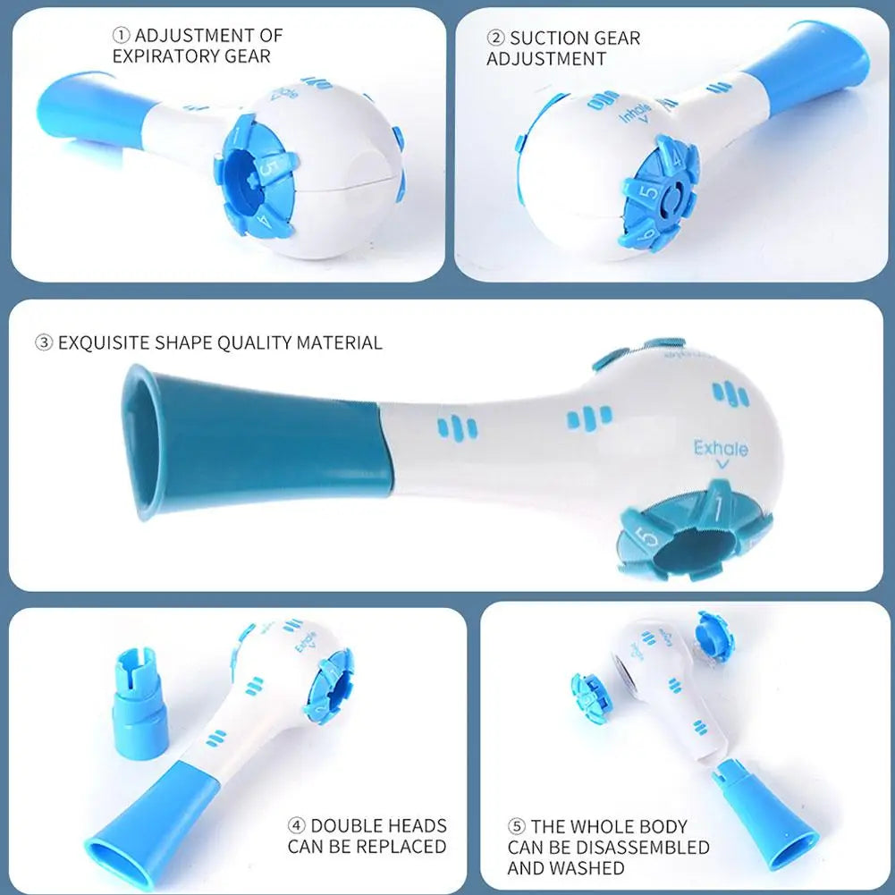 Entrenador de respiración, herramienta de entrenamiento de expansión pulmonar portátil de resistencia ajustable, aumenta la capacidad pulmonar, ejercitador Abdominal para correr