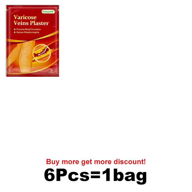Parche de venas varicosas, eliminación de Vasculitis, flebitis, venas de araña, pierna, medicina Herbal china, yeso para el dolor de venas, 6, 12, 24, 36, 48, 60 piezas