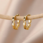 Pendientes redondos elegantes para mujeres y niñas, aretes de aro de acero inoxidable de lujo, joyería estética de compromiso de boda Vintage