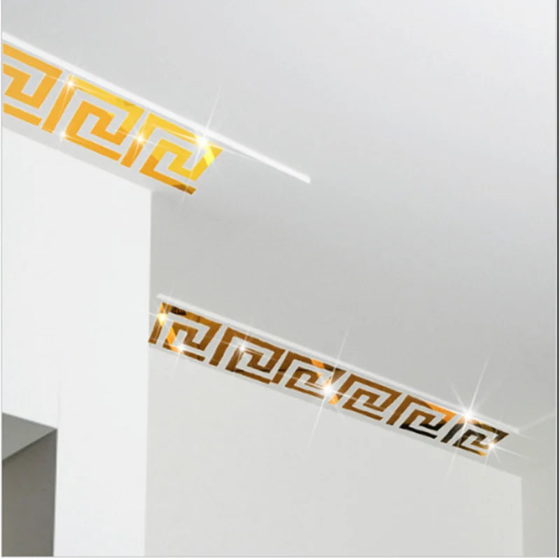 Nuevo 10 Uds. Adhesivo de espejo acrílico con borde de edificio, arte de pared, decoración DIY para el hogar, pegatinas de pared de espejo, decoración para el hogar y la Oficina, 100x100mm