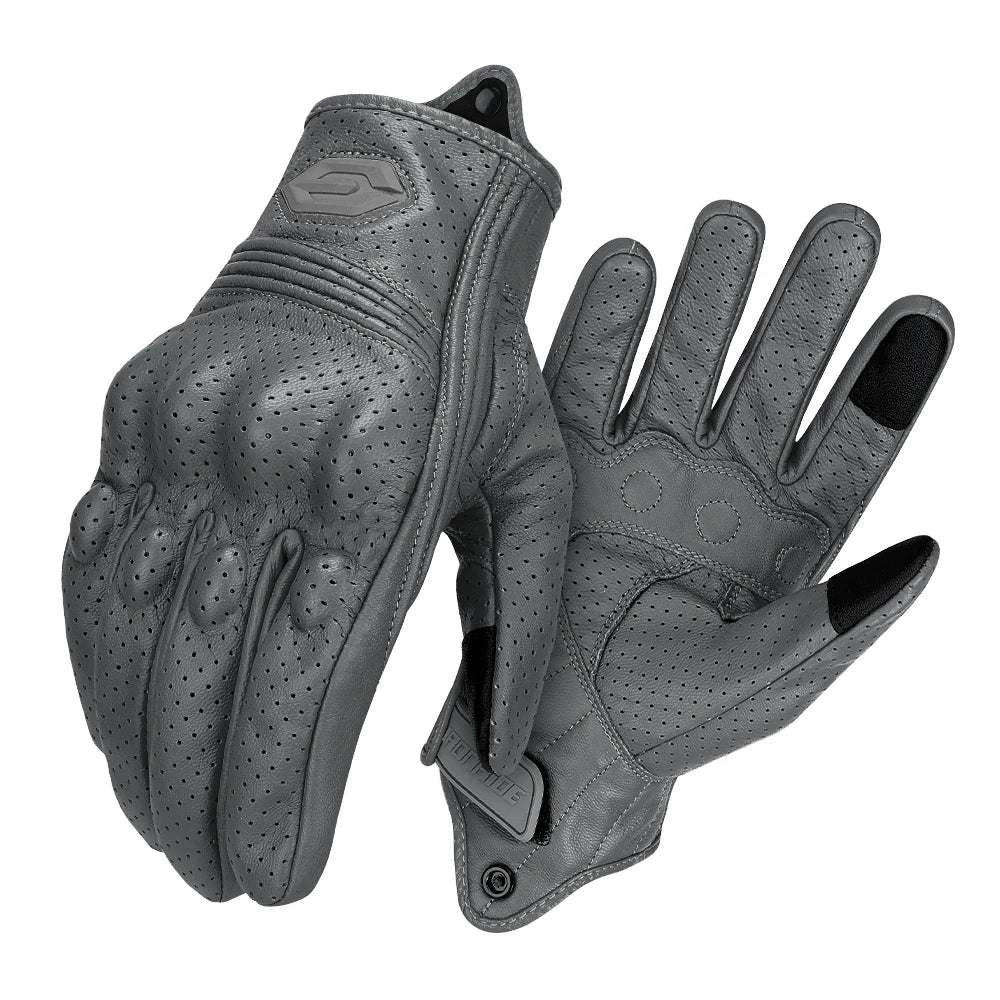 Guantes de Moto transpirables para motocicleta, Guantes de cuero para Motocross, Guantes de ciclismo para motorista, Guantes para montar en Moto con pantalla táctil