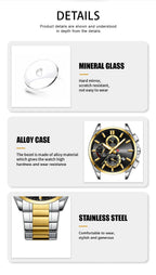 Relojes CURREN para hombre, relojes de lujo de primeras marcas para hombre, cronógrafo Original resistente al agua de acero inoxidable, fase lunar, fecha, esfera giratoria