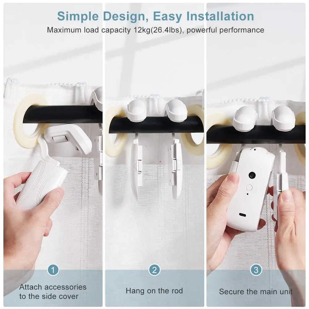 Abridor de cortinas inteligente para el hogar, Motor electrónico de cortina de pista romana, Robot, Control remoto por botón, abridor de cortinas automático