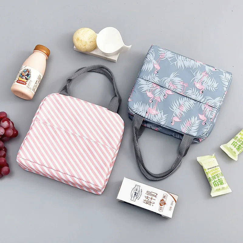 Fiambrera más fresca con patrón funcional, bolsa de almuerzo de lona con aislamiento portátil, bolsas térmicas para comida, Picnic, bolsas de almuerzo para mujeres y niños