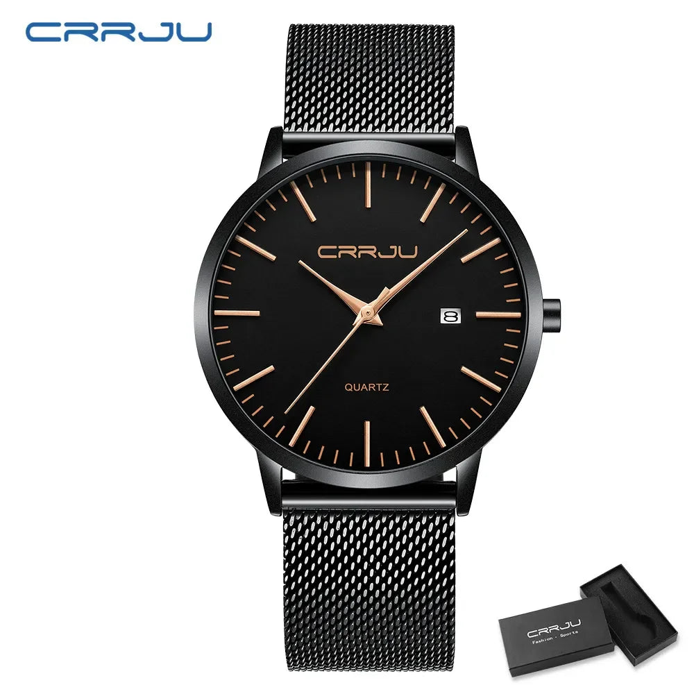 Reloj para hombre, acero inoxidable de 40 mm con correa de malla Relojes para hombre, Relojes de pulsera clásicos ultradelgados de 7 mm para hombre Automático minimalista