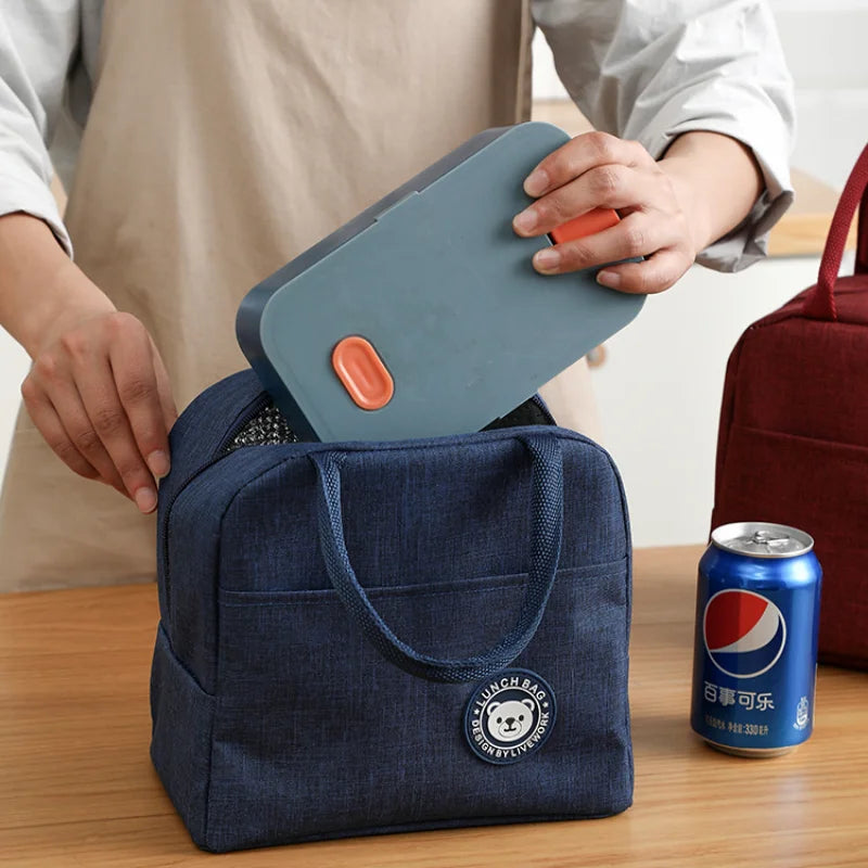 Fiambrera más fresca con patrón funcional, bolsa de almuerzo de lona con aislamiento portátil, bolsas térmicas para comida, Picnic, bolsas de almuerzo para mujeres y niños
