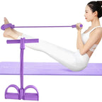 Tensor de banda de resistencia de 4 niveles con asas antideslizantes - Equipo de fitness en casa para entrenamiento muscular abdominal Yoga abdominal
