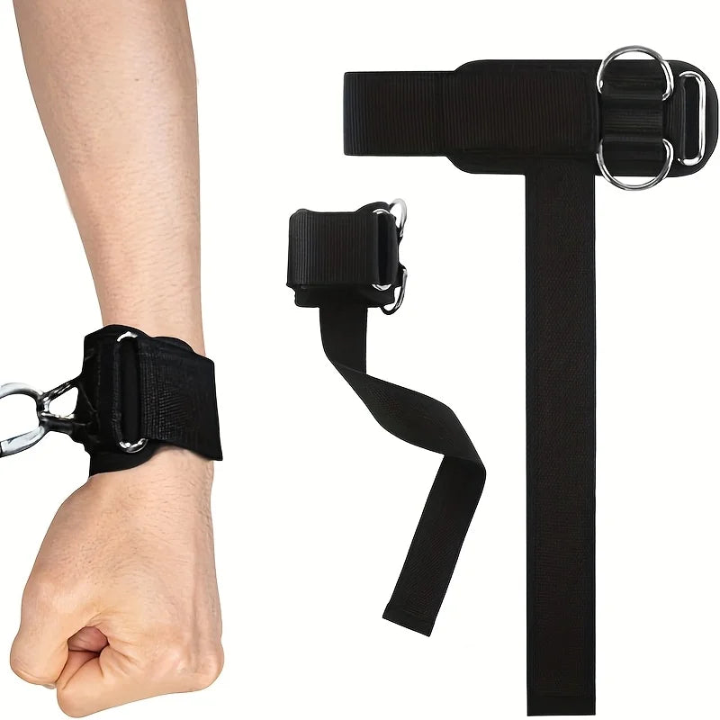 Correas de muñeca 2 en 1 para levantamiento de pesas, correas de levantamiento de pesas con anillo en D, correas de peso muerto para máquina de cables, correas de gimnasio para entrenamiento
