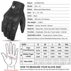 Guantes de cuero Vintage para motocicleta para hombre, Guantes negros resistentes al desgaste con pantalla táctil, antideslizantes, Retro, novedad de verano 2023