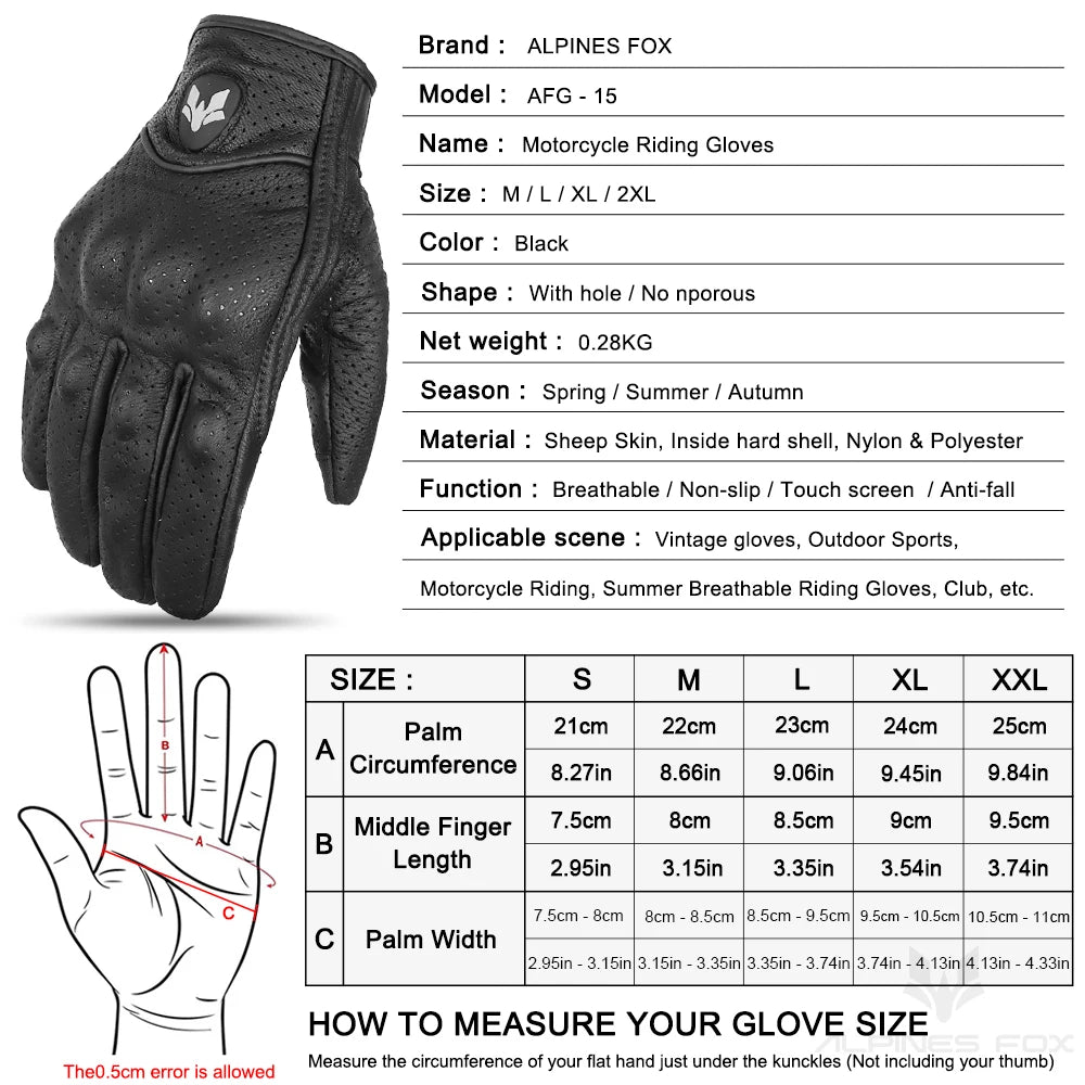 Guantes de cuero Vintage para motocicleta para hombre, Guantes negros resistentes al desgaste con pantalla táctil, antideslizantes, Retro, novedad de verano 2023