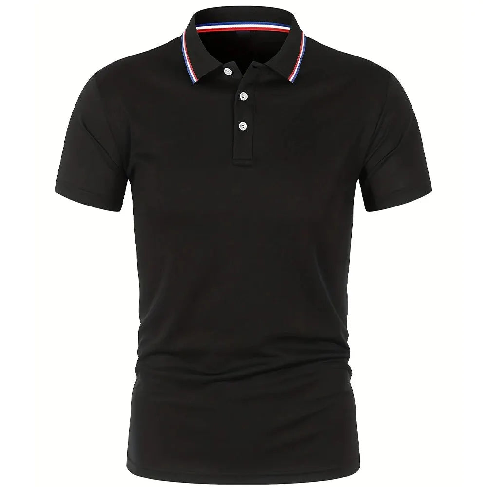 2025 gran oferta, Polo cómodo y transpirable informal de verano para hombre, camiseta de manga corta de Color sólido de alta calidad para hombre