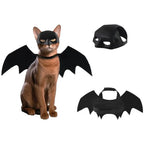 Conjunto de disfraz de murciélago negro para mascotas de Halloween con ala de máscara para gatos, perros, Cosplay creativo, suministros para fiesta de Halloween para mascotas