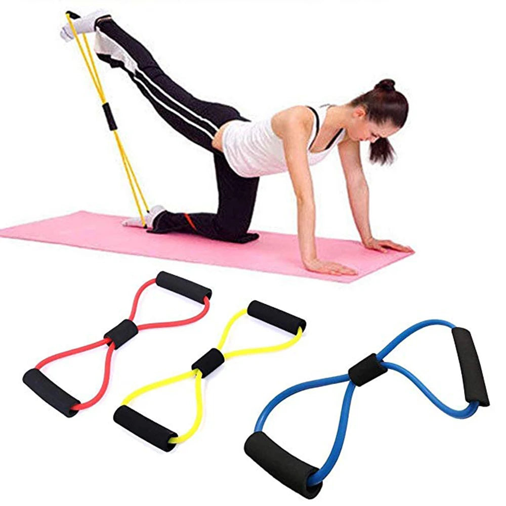 Bandas de resistencia para Yoga, banda elástica, extractor de ejercicio deportivo, expansor de pecho en forma de 8 para culturismo, gimnasio en casa, equipo de Fitness