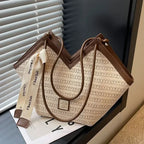 Bolso de hombro de paja para mujer, bolsa de hombro tejida a mano, estilo Retro, ideal para el verano
