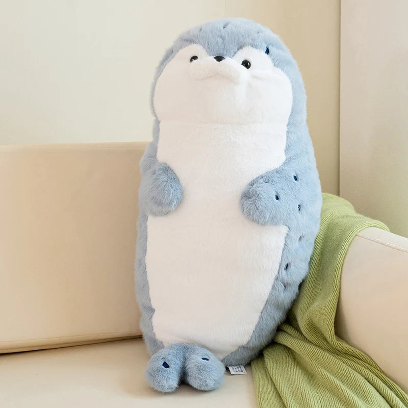 Sello de auriculares de dibujos animados de alta calidad, lontra marina, juguete de peluche, bola, cojín redondo, almohada para niños, regalo de cumpleaños, siesta escolar y sueño