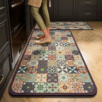 Alfombra de cocina con estampado absorbente, alfombra antideslizante para pasillo, alfombras largas para sala de estar, dormitorio, entrada, felpudo para baño
