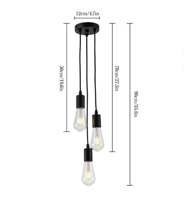 Luces colgantes lineales E27 Simple negro/blanco/plata 90-260v Bar cafetería accesorios de iluminación interior decoración lámpara colgante restaurante