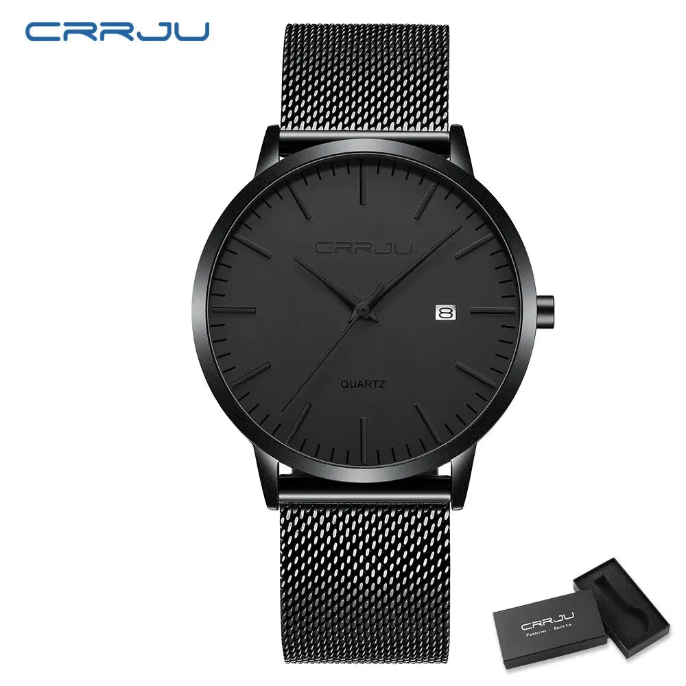 Reloj para hombre, acero inoxidable de 40 mm con correa de malla Relojes para hombre, Relojes de pulsera clásicos ultradelgados de 7 mm para hombre Automático minimalista