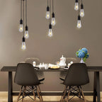 Luces colgantes lineales E27 Simple negro/blanco/plata 90-260v Bar cafetería accesorios de iluminación interior decoración lámpara colgante restaurante