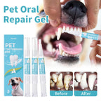 Lápiz Limpiador Dental para Mascotas con Cepillo Suave y Gel Dental para Perros y Gatos, Control de Sarro, Aliento Fresco, Calma las Encías, Fórmula Suave, 3 Unidades por Caja